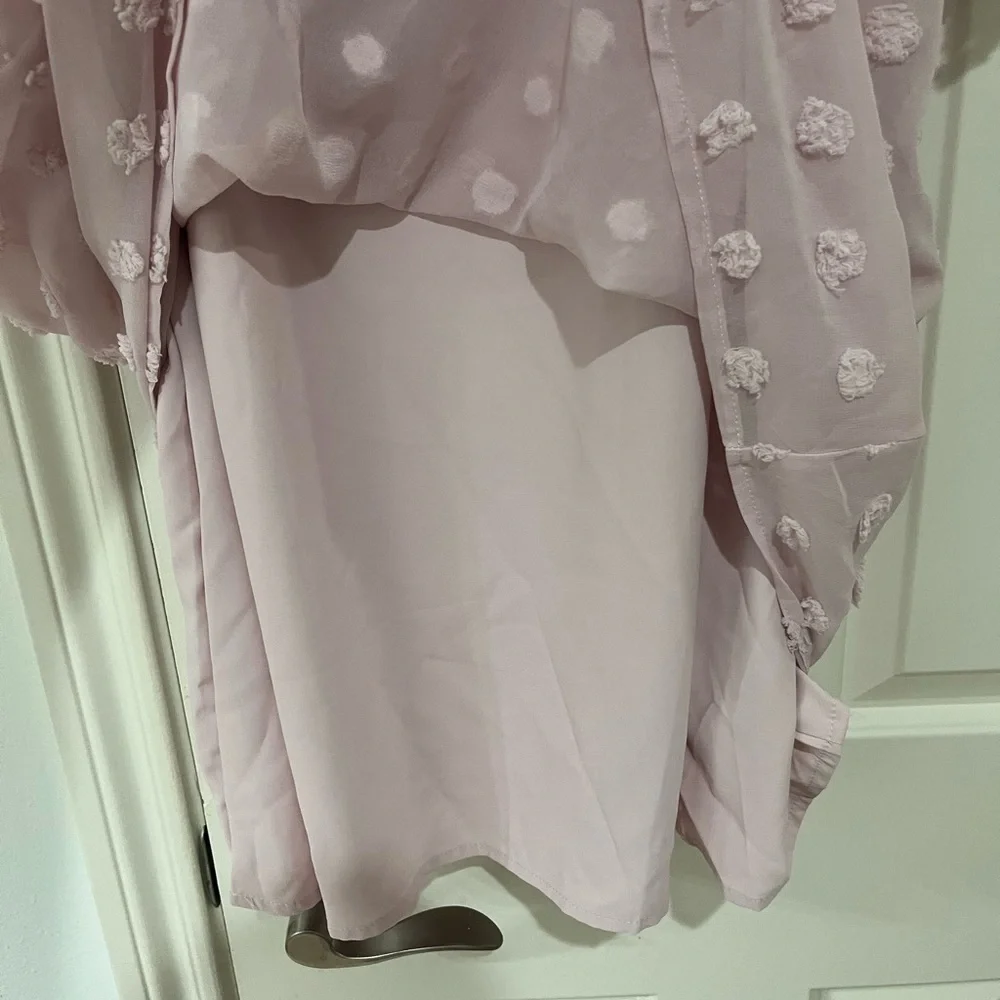 Blooming Jolly NWT Chiffon Dusty Pink V-Neck Mini Dress size XL - Picture 8 of 8